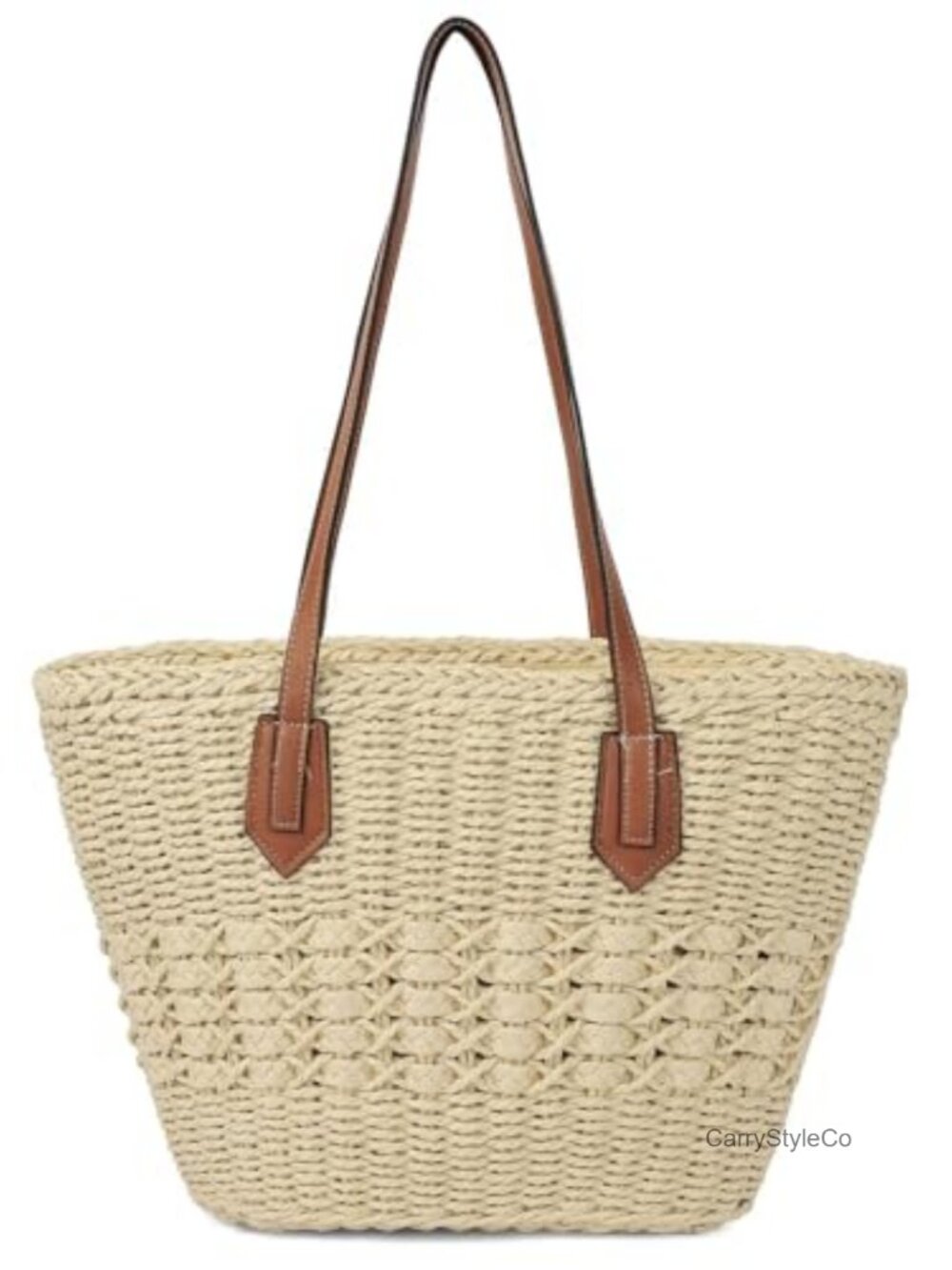 Large Rattan Woven Straw Shoulder Tote Bag Handmade Top Handle Summer Beach